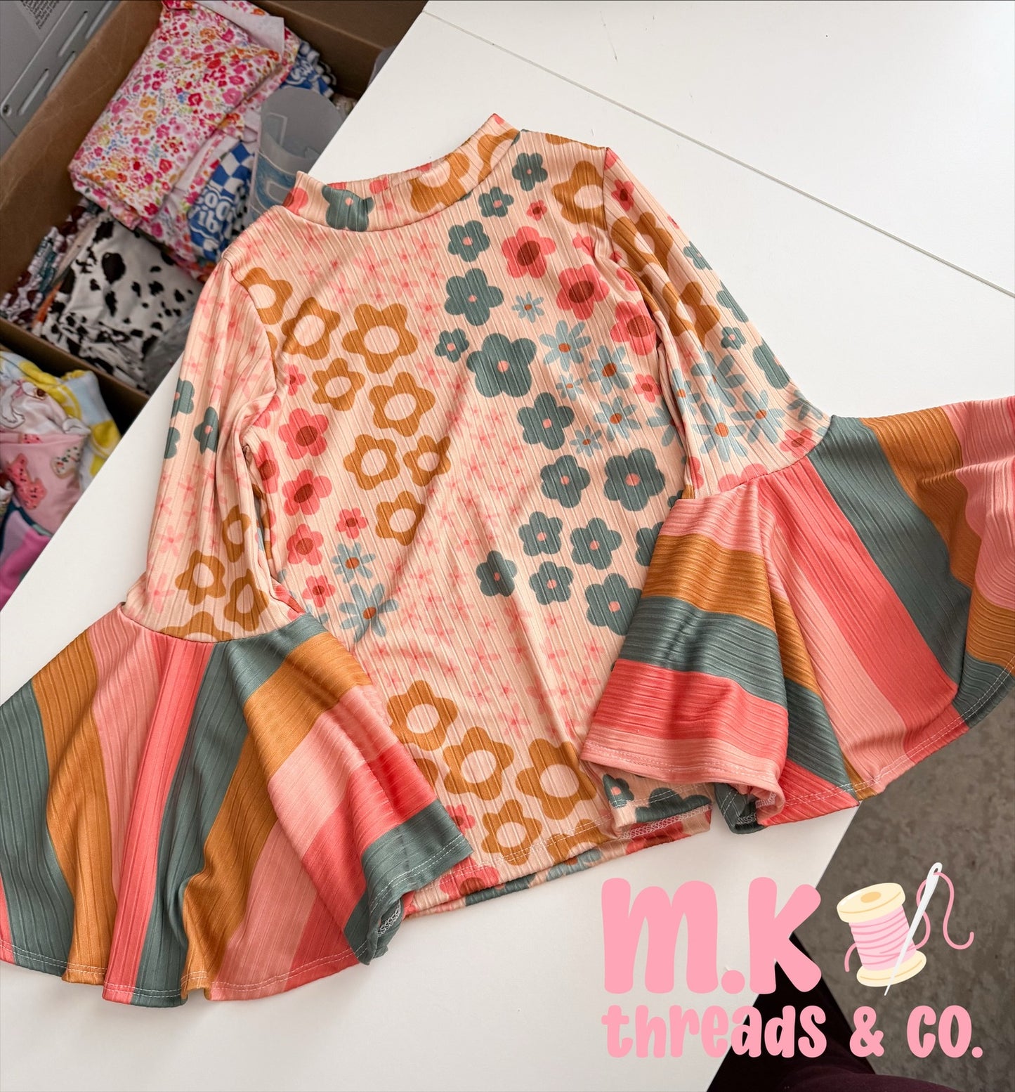 6Y Dramatic Sleeve Top & Ruffle Skirt