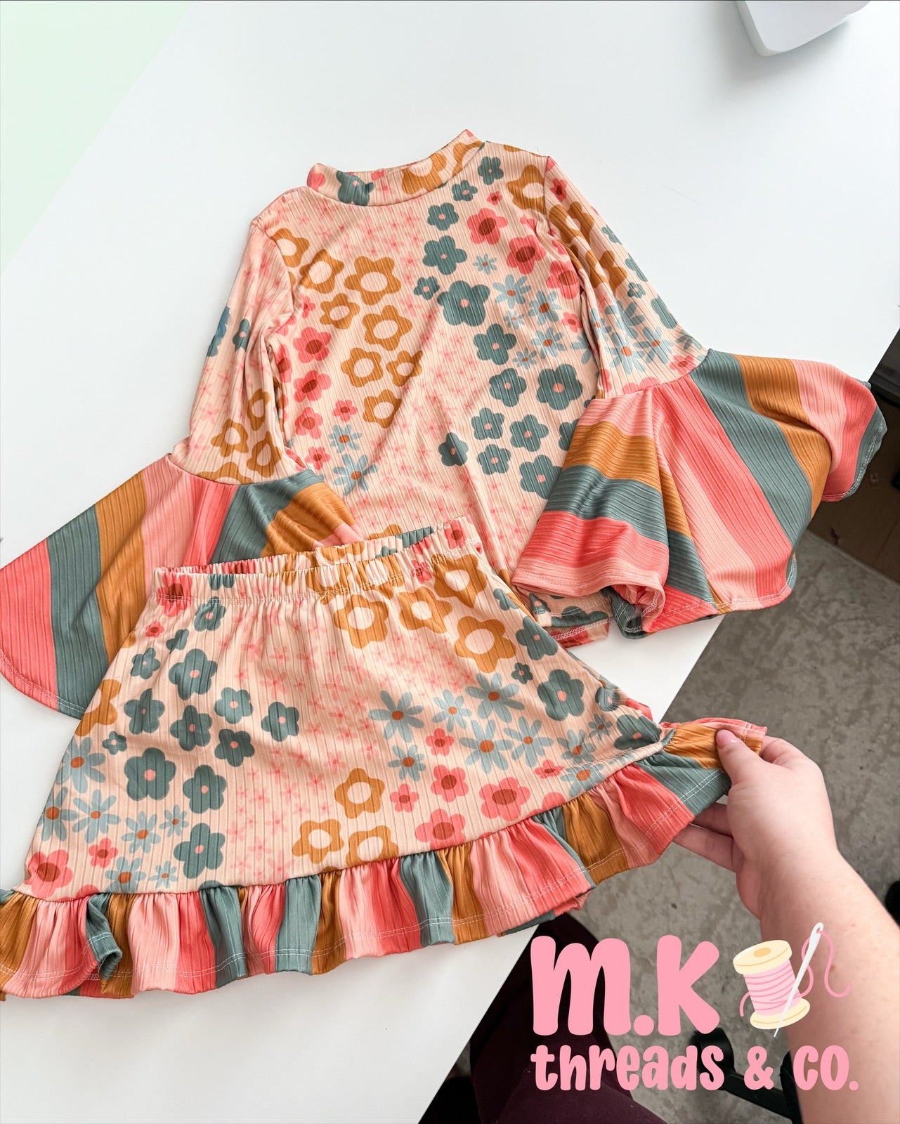 6Y Dramatic Sleeve Top & Ruffle Skirt