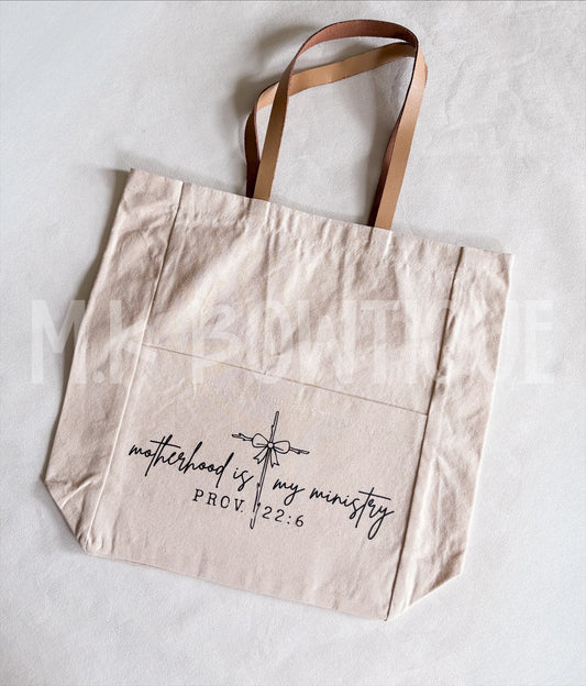 Motherhood is my Ministry - Large Tote Bag