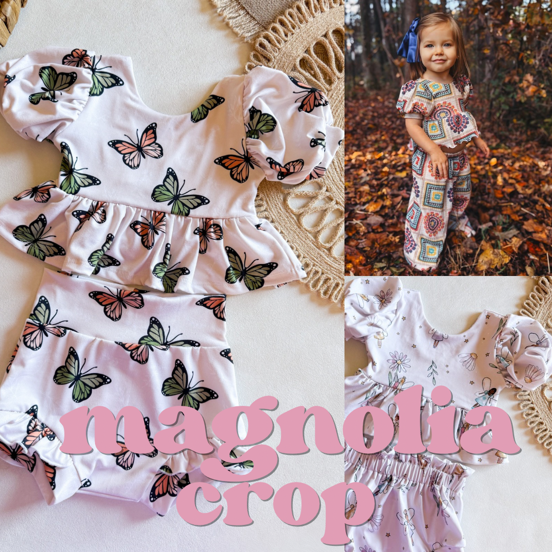 Magnolia Puff Sleeve Crop